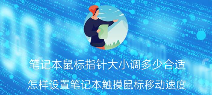 笔记本鼠标指针大小调多少合适 怎样设置笔记本触摸鼠标移动速度？